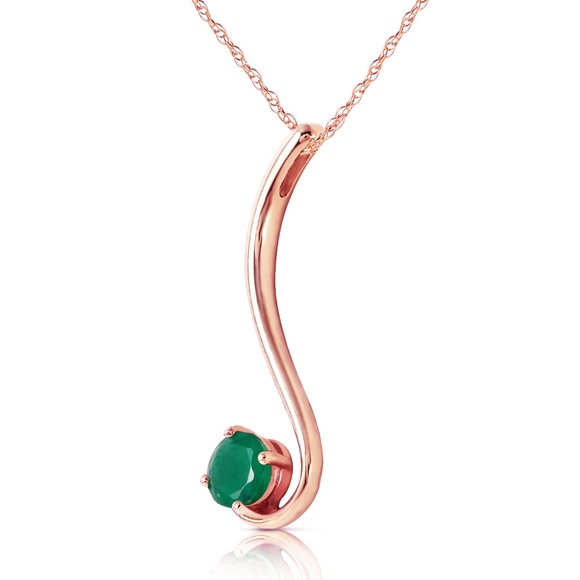 Galaxy Gold Products Jewelry - 14K. SOLID GOLD NECKLACE WITH NATURAL EMERALD